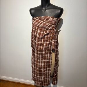 Zara Brown and White Checkered Top